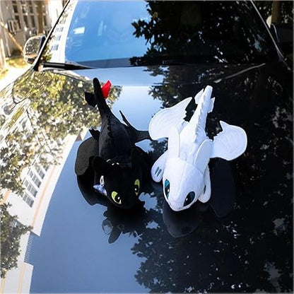 Night Dragon & Frost Dragon Car Roof Ornament – Viral Flying Dragon Decoration with Movable Wings